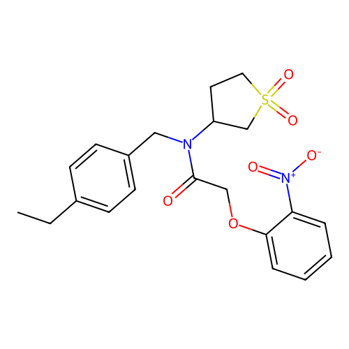 N-(1,1-dioxidotetrahydrothiophen-3-yl)-N-(4-ethylbenzyl)-2-(2-nitrophenoxy)acetamide structure