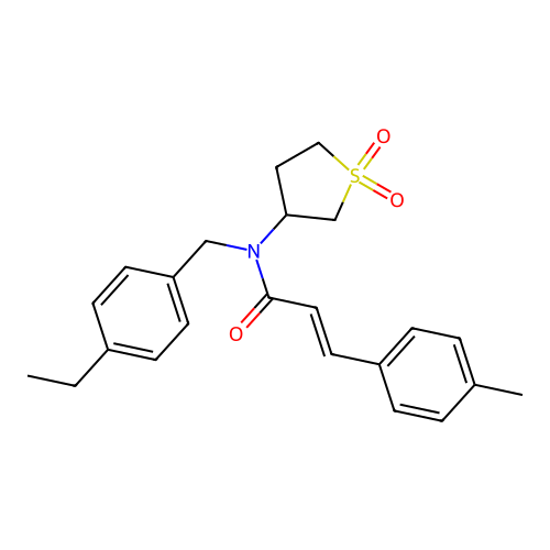 (2E)-N-(1,1-dioxidotetrahydrothiophen-3-yl)-N-(4-ethylbenzyl)-3-(4-methylphenyl)prop-2-enamide structure