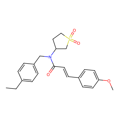 (2E)-N-(1,1-dioxidotetrahydrothiophen-3-yl)-N-(4-ethylbenzyl)-3-(4-methoxyphenyl)prop-2-enamide structure