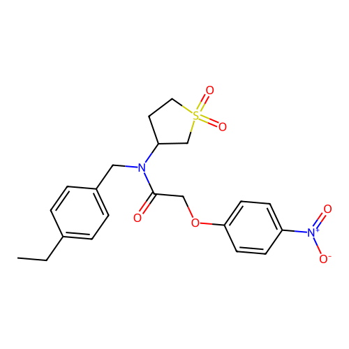 N-(1,1-dioxidotetrahydrothiophen-3-yl)-N-(4-ethylbenzyl)-2-(4-nitrophenoxy)acetamide structure