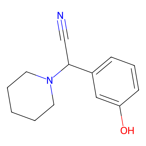 (3-Hydroxyphenyl)(piperidin-1-yl)acetonitrile structure