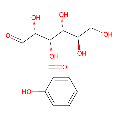 formaldehyde;(2R,3S,4R,5R)-2,3,4,5,6-pentahydroxyhexanal;phenol structure