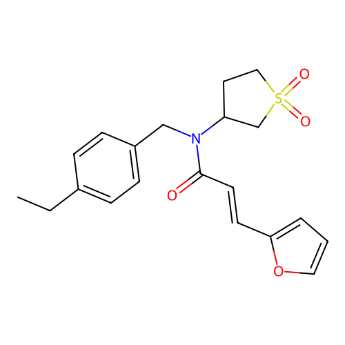 (2E)-N-(1,1-dioxidotetrahydrothiophen-3-yl)-N-(4-ethylbenzyl)-3-(furan-2-yl)prop-2-enamide structure