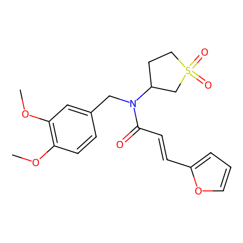 (2E)-N-(3,4-dimethoxybenzyl)-N-(1,1-dioxidotetrahydrothiophen-3-yl)-3-(furan-2-yl)prop-2-enamide structure