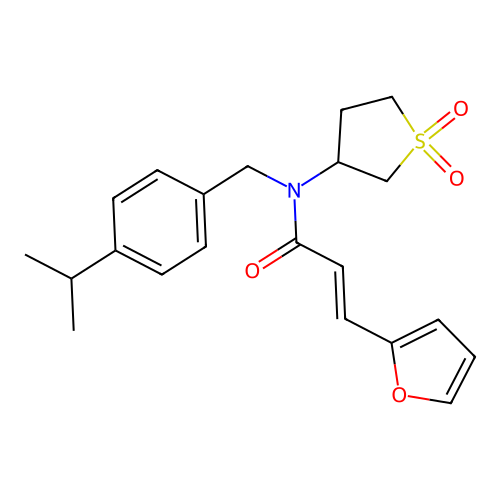 (2E)-N-(1,1-dioxidotetrahydrothiophen-3-yl)-3-(furan-2-yl)-N-[4-(propan-2-yl)benzyl]prop-2-enamide structure