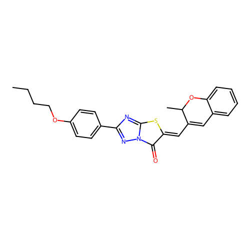 (5Z)-2-(4-butoxyphenyl)-5-[(2-methyl-2H-chromen-3-yl)methylidene]-[1,3]thiazolo[3,2-b][1,2,4]triazol-6-one structure