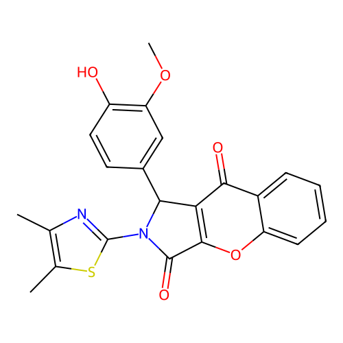2-(4,5-dimethyl-1,3-thiazol-2-yl)-1-(4-hydroxy-3-methoxyphenyl)-1,2-dihydrochromeno[2,3-c]pyrrole-3,9-dione structure