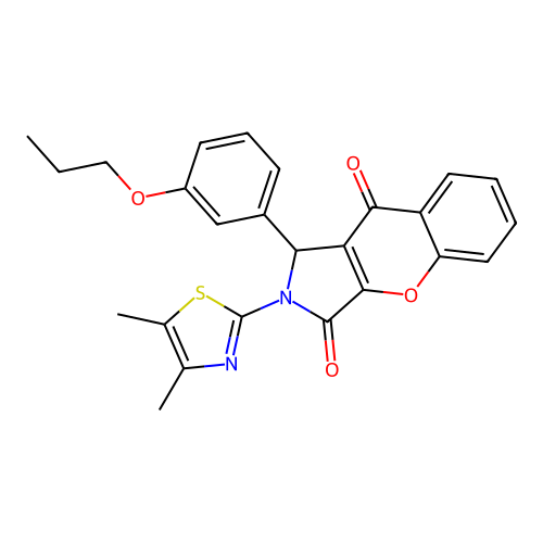 2-(4,5-dimethyl-1,3-thiazol-2-yl)-1-(3-propoxyphenyl)-1,2-dihydrochromeno[2,3-c]pyrrole-3,9-dione structure