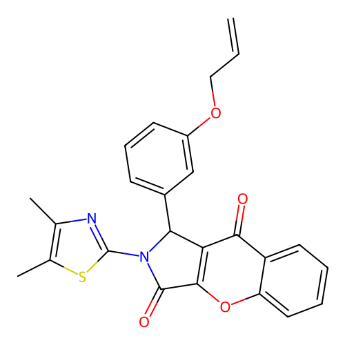 1-[3-(allyloxy)phenyl]-2-(4,5-dimethyl-1,3-thiazol-2-yl)-1,2-dihydrochromeno[2,3-c]pyrrole-3,9-dione structure