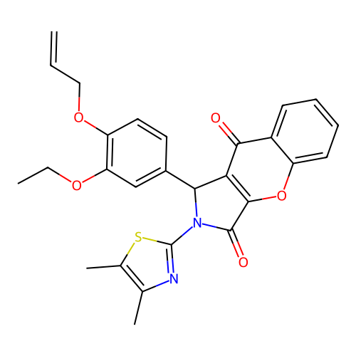 1-[4-(allyloxy)-3-ethoxyphenyl]-2-(4,5-dimethyl-1,3-thiazol-2-yl)-1,2-dihydrochromeno[2,3-c]pyrrole-3,9-dione structure