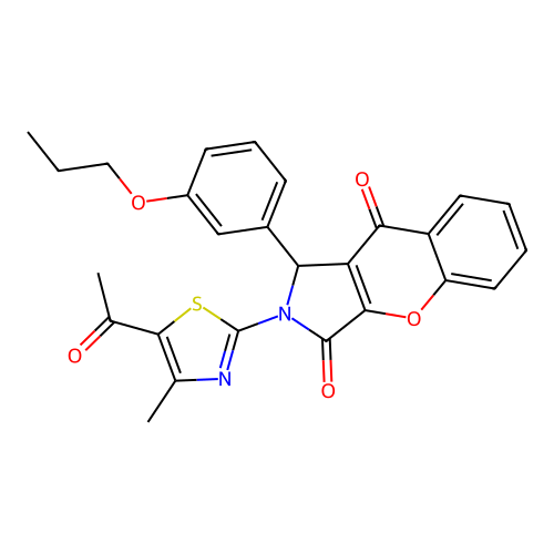 2-(5-acetyl-4-methyl-1,3-thiazol-2-yl)-1-(3-propoxyphenyl)-1,2-dihydrochromeno[2,3-c]pyrrole-3,9-dione structure