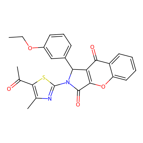2-(5-acetyl-4-methyl-1,3-thiazol-2-yl)-1-(3-ethoxyphenyl)-1,2-dihydrochromeno[2,3-c]pyrrole-3,9-dione structure