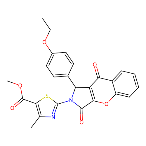 methyl 2-[1-(4-ethoxyphenyl)-3,9-dioxo-3,9-dihydrochromeno[2,3-c]pyrrol-2(1H)-yl]-4-methyl-1,3-thiazole-5-carboxylate structure