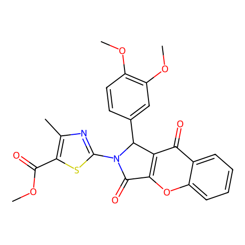 methyl 2-[1-(3,4-dimethoxyphenyl)-3,9-dioxo-3,9-dihydrochromeno[2,3-c]pyrrol-2(1H)-yl]-4-methyl-1,3-thiazole-5-carboxylate structure