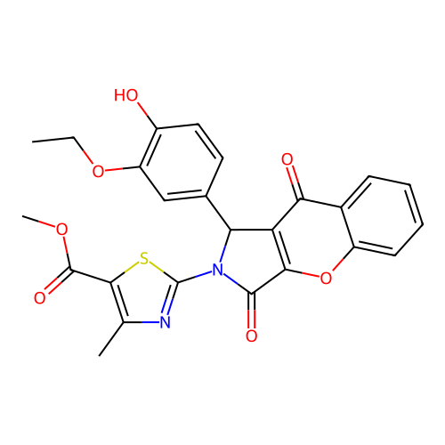 methyl 2-[1-(3-ethoxy-4-hydroxyphenyl)-3,9-dioxo-3,9-dihydrochromeno[2,3-c]pyrrol-2(1H)-yl]-4-methyl-1,3-thiazole-5-carboxylate structure