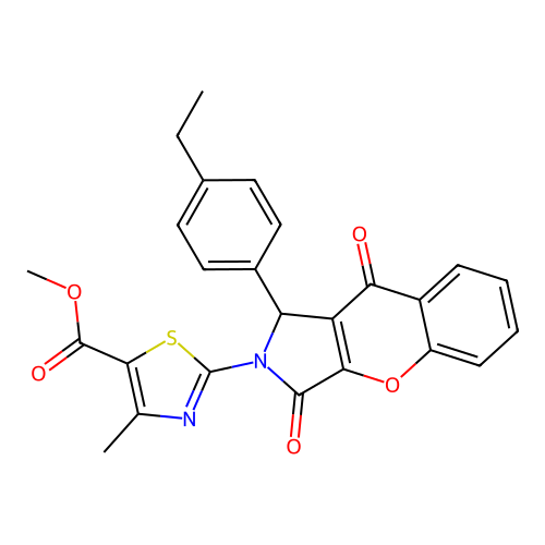 methyl 2-[1-(4-ethylphenyl)-3,9-dioxo-3,9-dihydrochromeno[2,3-c]pyrrol-2(1H)-yl]-4-methyl-1,3-thiazole-5-carboxylate structure