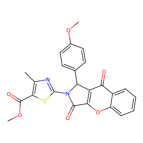 methyl 2-[1-(4-methoxyphenyl)-3,9-dioxo-3,9-dihydrochromeno[2,3-c]pyrrol-2(1H)-yl]-4-methyl-1,3-thiazole-5-carboxylate structure