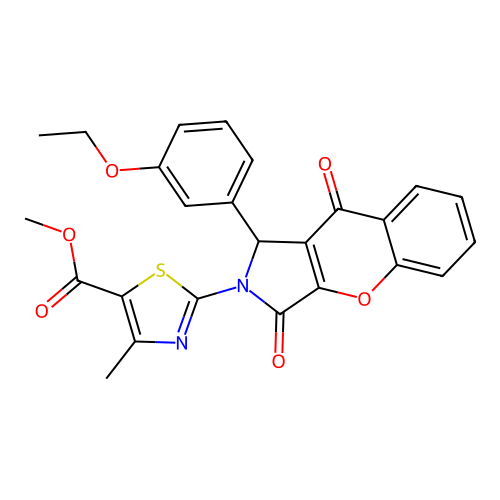 methyl 2-[1-(3-ethoxyphenyl)-3,9-dioxo-3,9-dihydrochromeno[2,3-c]pyrrol-2(1H)-yl]-4-methyl-1,3-thiazole-5-carboxylate structure