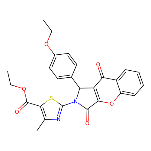 ethyl 2-[1-(4-ethoxyphenyl)-3,9-dioxo-3,9-dihydrochromeno[2,3-c]pyrrol-2(1H)-yl]-4-methyl-1,3-thiazole-5-carboxylate structure