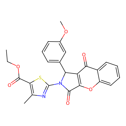 ethyl 2-[1-(3-methoxyphenyl)-3,9-dioxo-3,9-dihydrochromeno[2,3-c]pyrrol-2(1H)-yl]-4-methyl-1,3-thiazole-5-carboxylate structure