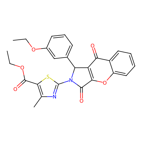ethyl 2-[1-(3-ethoxyphenyl)-3,9-dioxo-3,9-dihydrochromeno[2,3-c]pyrrol-2(1H)-yl]-4-methyl-1,3-thiazole-5-carboxylate structure