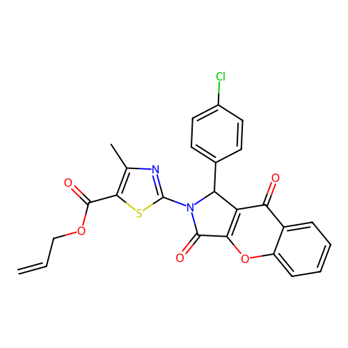 allyl 2-[1-(4-chlorophenyl)-3,9-dioxo-3,9-dihydrochromeno[2,3-c]pyrrol-2(1H)-yl]-4-methyl-1,3-thiazole-5-carboxylate structure
