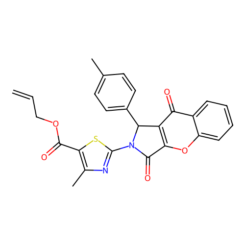allyl 4-methyl-2-[1-(4-methylphenyl)-3,9-dioxo-3,9-dihydrochromeno[2,3-c]pyrrol-2(1H)-yl]-1,3-thiazole-5-carboxylate structure