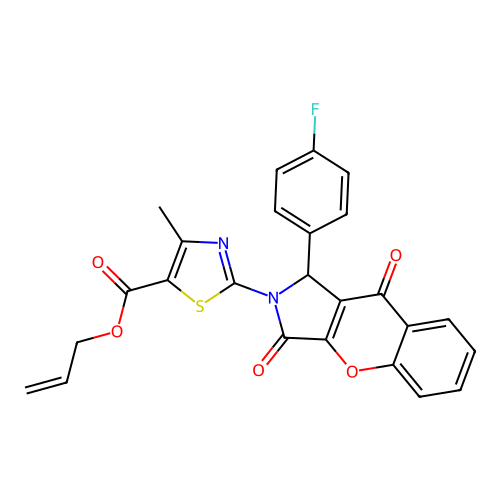 allyl 2-[1-(4-fluorophenyl)-3,9-dioxo-3,9-dihydrochromeno[2,3-c]pyrrol-2(1H)-yl]-4-methyl-1,3-thiazole-5-carboxylate structure