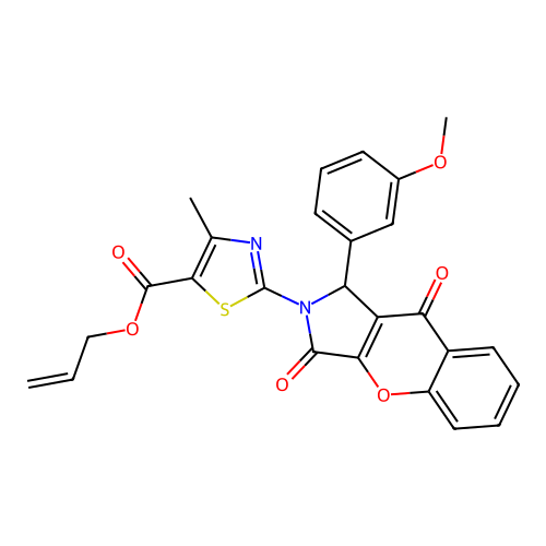 allyl 2-[1-(3-methoxyphenyl)-3,9-dioxo-3,9-dihydrochromeno[2,3-c]pyrrol-2(1H)-yl]-4-methyl-1,3-thiazole-5-carboxylate structure