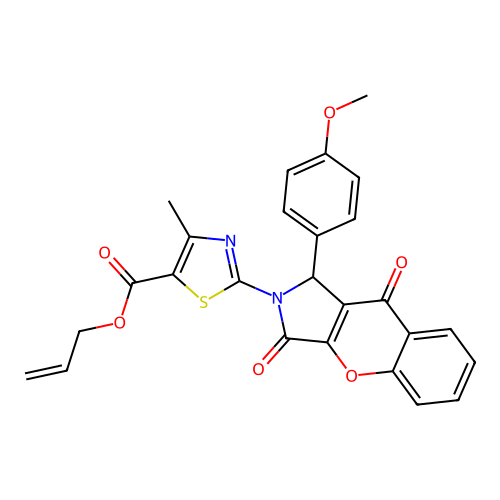 allyl 2-[1-(4-methoxyphenyl)-3,9-dioxo-3,9-dihydrochromeno[2,3-c]pyrrol-2(1H)-yl]-4-methyl-1,3-thiazole-5-carboxylate structure