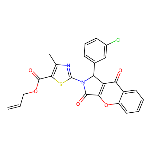 allyl 2-[1-(3-chlorophenyl)-3,9-dioxo-3,9-dihydrochromeno[2,3-c]pyrrol-2(1H)-yl]-4-methyl-1,3-thiazole-5-carboxylate structure