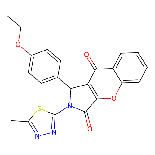 1-(4-ethoxyphenyl)-2-(5-methyl-1,3,4-thiadiazol-2-yl)-1,2-dihydrochromeno[2,3-c]pyrrole-3,9-dione structure