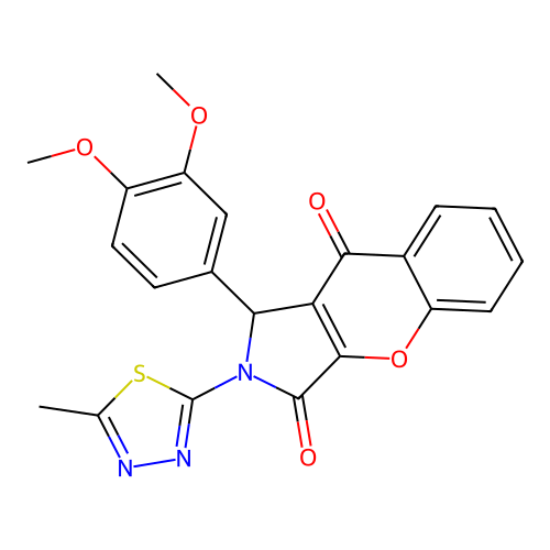 1-(3,4-dimethoxyphenyl)-2-(5-methyl-1,3,4-thiadiazol-2-yl)-1,2-dihydrochromeno[2,3-c]pyrrole-3,9-dione structure