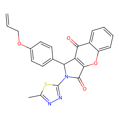 1-[4-(allyloxy)phenyl]-2-(5-methyl-1,3,4-thiadiazol-2-yl)-1,2-dihydrochromeno[2,3-c]pyrrole-3,9-dione structure