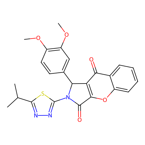 1-(3,4-dimethoxyphenyl)-2-(5-isopropyl-1,3,4-thiadiazol-2-yl)-1,2-dihydrochromeno[2,3-c]pyrrole-3,9-dione structure