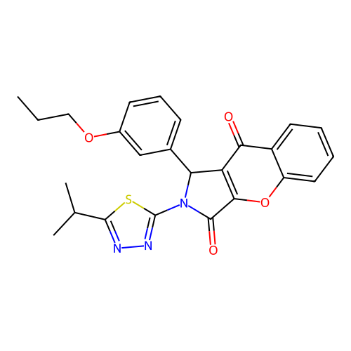 2-(5-isopropyl-1,3,4-thiadiazol-2-yl)-1-(3-propoxyphenyl)-1,2-dihydrochromeno[2,3-c]pyrrole-3,9-dione structure