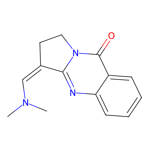 (Z)-3-((dimethylamino)methylene)-2,3-dihydropyrrolo[2,1-b]quinazolin-9(1H)-one structure