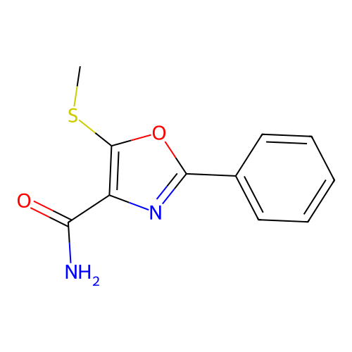 5-(Methylsulfanyl)-2-phenyl-1,3-oxazole-4-carboxamide structure