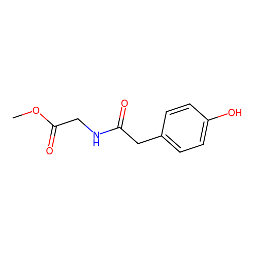 Glycine, N-((4-hydroxyphenyl)acetyl)-, methyl ester structure