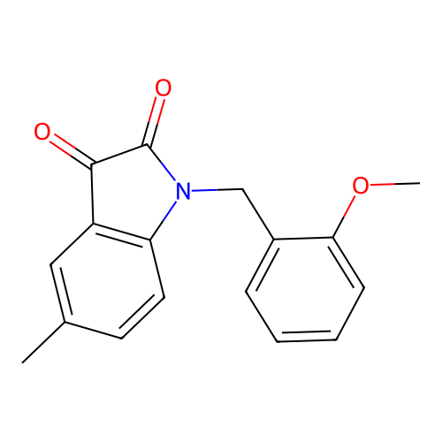 1-(2-methoxybenzyl)-5-methyl-1H-indole-2,3-dione structure