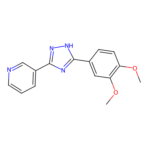 3-[5-(3,4-dimethoxyphenyl)-1H-1,2,4-triazol-3-yl]pyridine structure