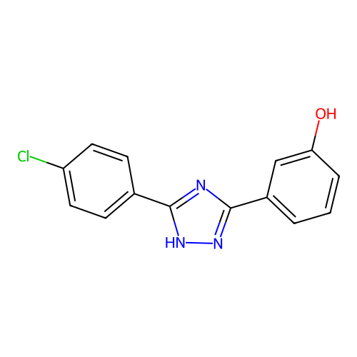 3-[5-(4-chlorophenyl)-1H-1,2,4-triazol-3-yl]phenol structure