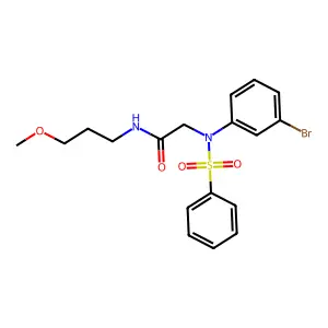 2-[N-(benzenesulfonyl)-3-bromoanilino]-N-(3-methoxypropyl)acetamide structure
