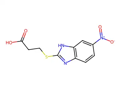 3-[(6-nitro-1H-benzimidazol-2-yl)sulfanyl]propanoic acid structure