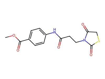 Methyl 4-[3-(2,4-dioxo-1,3-thiazolidin-3-yl)propanoylamino]benzoate structure