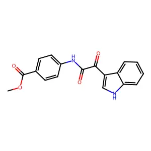 4-[2-(1H-Indol-3-yl)-2-oxo-acetylamino]-benzoic acid methyl ester structure