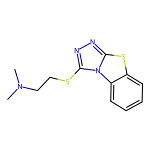 N,N-dimethyl-2-([1,2,4]triazolo[3,4-b][1,3]benzothiazol-3-ylsulfanyl)ethanamine structure