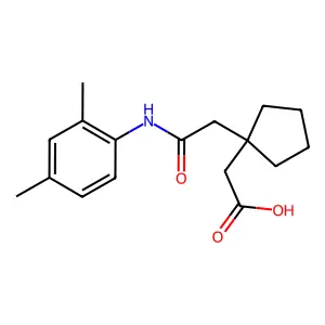 (1-{2-[(2,4-Dimethylphenyl)amino]-2-oxoethyl}cyclopentyl)acetic acid structure