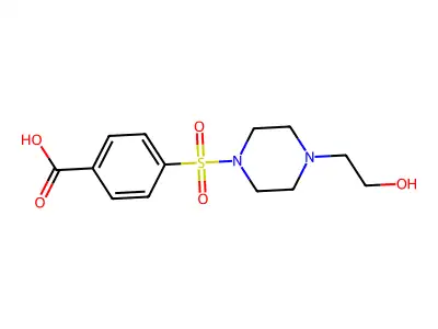 4-{[4-(2-Hydroxyethyl)piperazin-1-yl]sulfonyl}benzoic acid structure