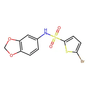 N-(1,3-benzodioxol-5-yl)-5-bromothiophene-2-sulfonamide structure